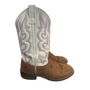 ⭐️ Women’s Laredo Brown / White Western Cowboy Boots Size 7 Cowgirl Rodeo